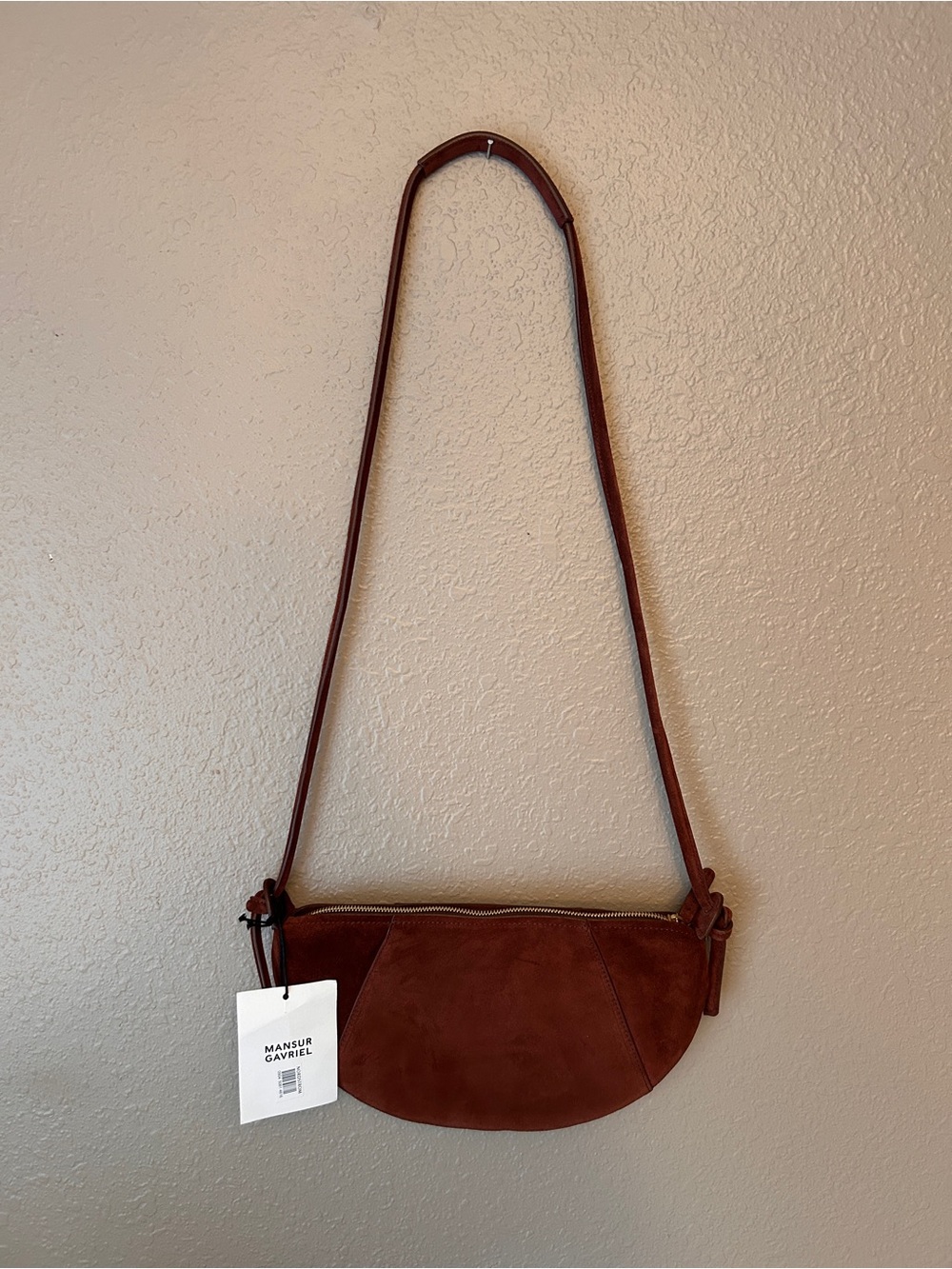 Mansur Gavriel Mini Fortuna Suede Shoulder/Crossbody Bag - Picture 2 of 15
